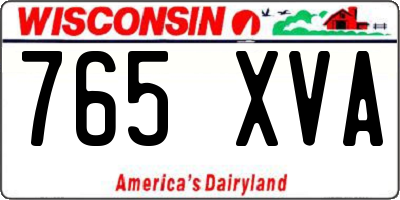 WI license plate 765XVA