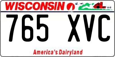 WI license plate 765XVC