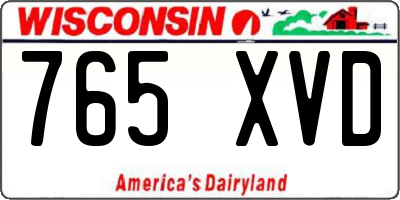 WI license plate 765XVD