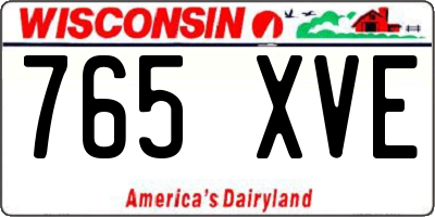 WI license plate 765XVE