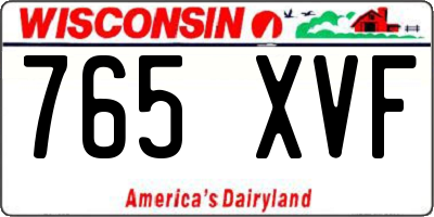 WI license plate 765XVF
