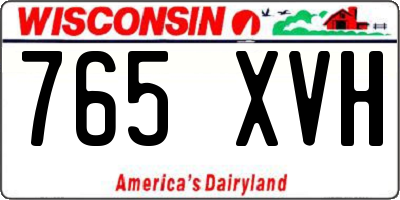 WI license plate 765XVH