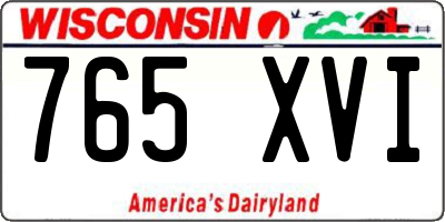 WI license plate 765XVI
