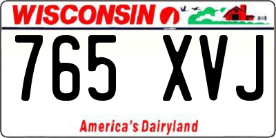WI license plate 765XVJ