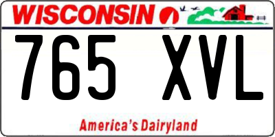 WI license plate 765XVL