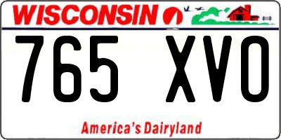 WI license plate 765XVO