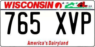 WI license plate 765XVP