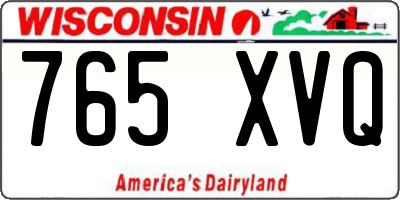WI license plate 765XVQ