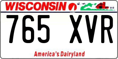 WI license plate 765XVR