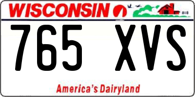 WI license plate 765XVS