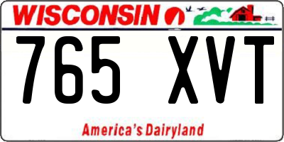 WI license plate 765XVT