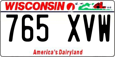 WI license plate 765XVW