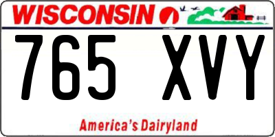 WI license plate 765XVY