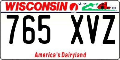 WI license plate 765XVZ