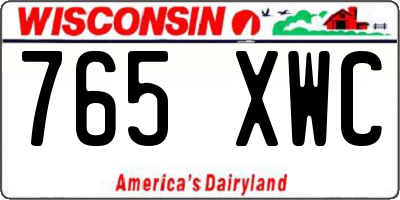 WI license plate 765XWC