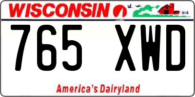 WI license plate 765XWD