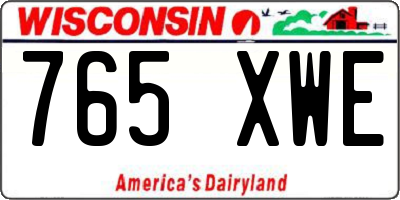 WI license plate 765XWE