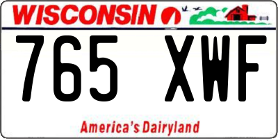 WI license plate 765XWF