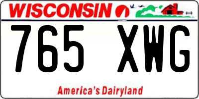 WI license plate 765XWG