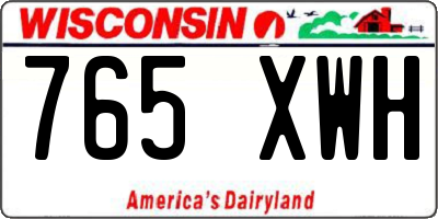 WI license plate 765XWH