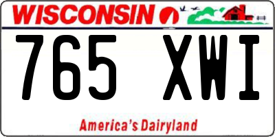 WI license plate 765XWI