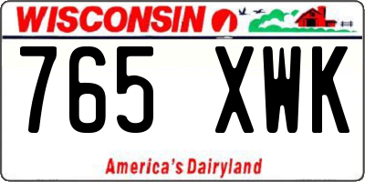 WI license plate 765XWK