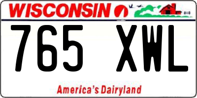 WI license plate 765XWL