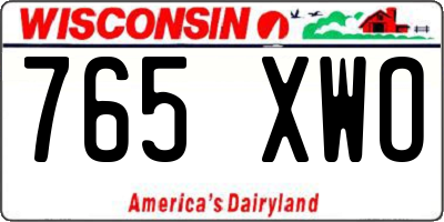 WI license plate 765XWO