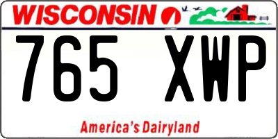 WI license plate 765XWP