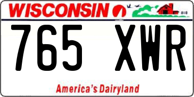 WI license plate 765XWR