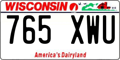 WI license plate 765XWU