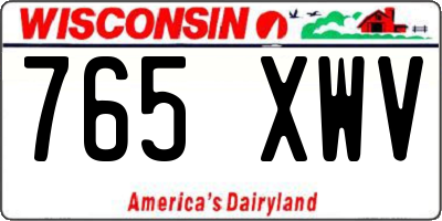 WI license plate 765XWV