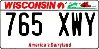 WI license plate 765XWY