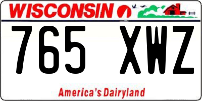 WI license plate 765XWZ