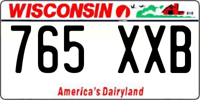 WI license plate 765XXB