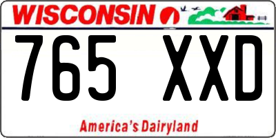 WI license plate 765XXD