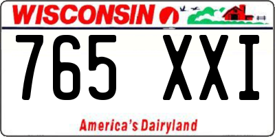 WI license plate 765XXI