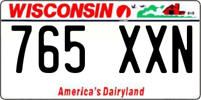 WI license plate 765XXN