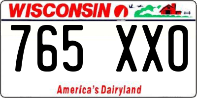 WI license plate 765XXO
