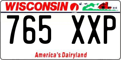 WI license plate 765XXP