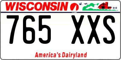 WI license plate 765XXS