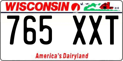 WI license plate 765XXT