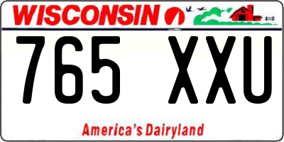WI license plate 765XXU