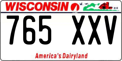WI license plate 765XXV