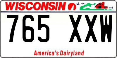 WI license plate 765XXW