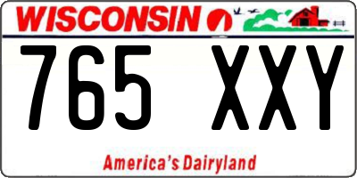 WI license plate 765XXY