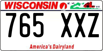 WI license plate 765XXZ