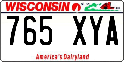WI license plate 765XYA