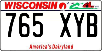 WI license plate 765XYB