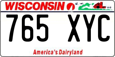 WI license plate 765XYC